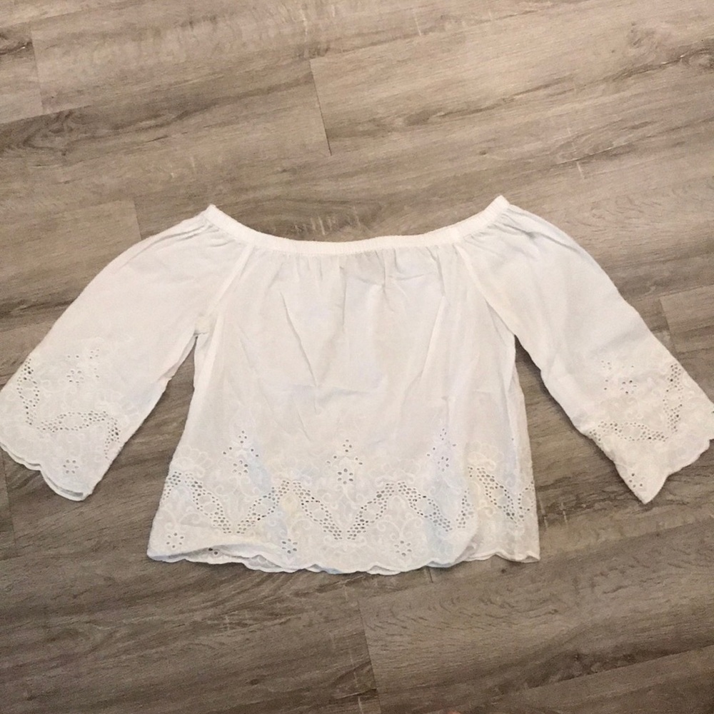 off he shoulder white shirt